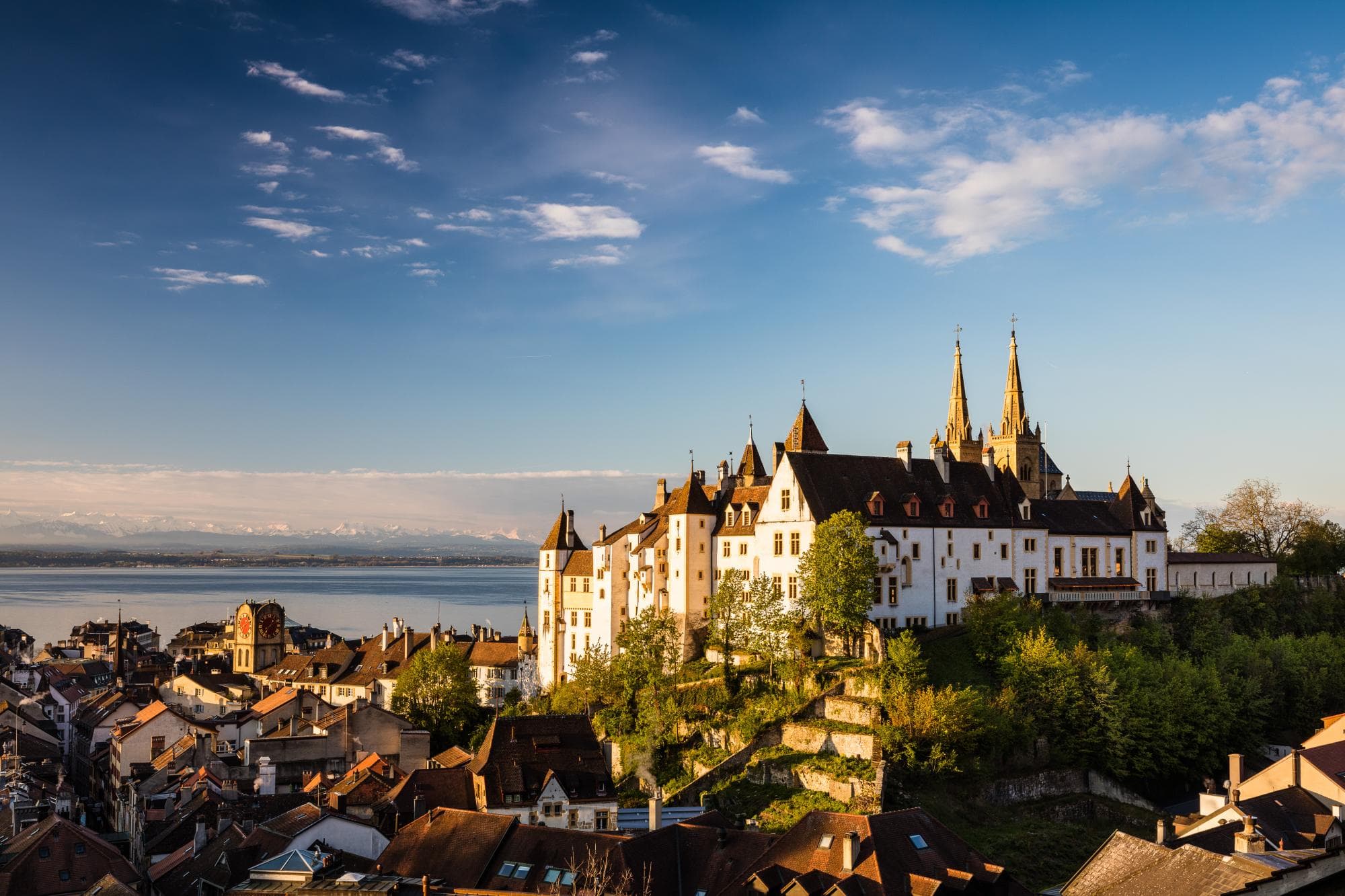 Historic Neuchâtel overlooking the lakeshore